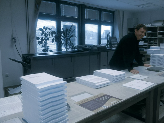 Photo of the University of Miskolc print room with print products